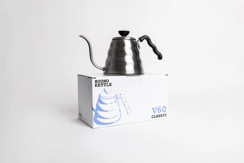 Hario V60 'Buono' Drip Kettle 1.2L Silver "Classic"