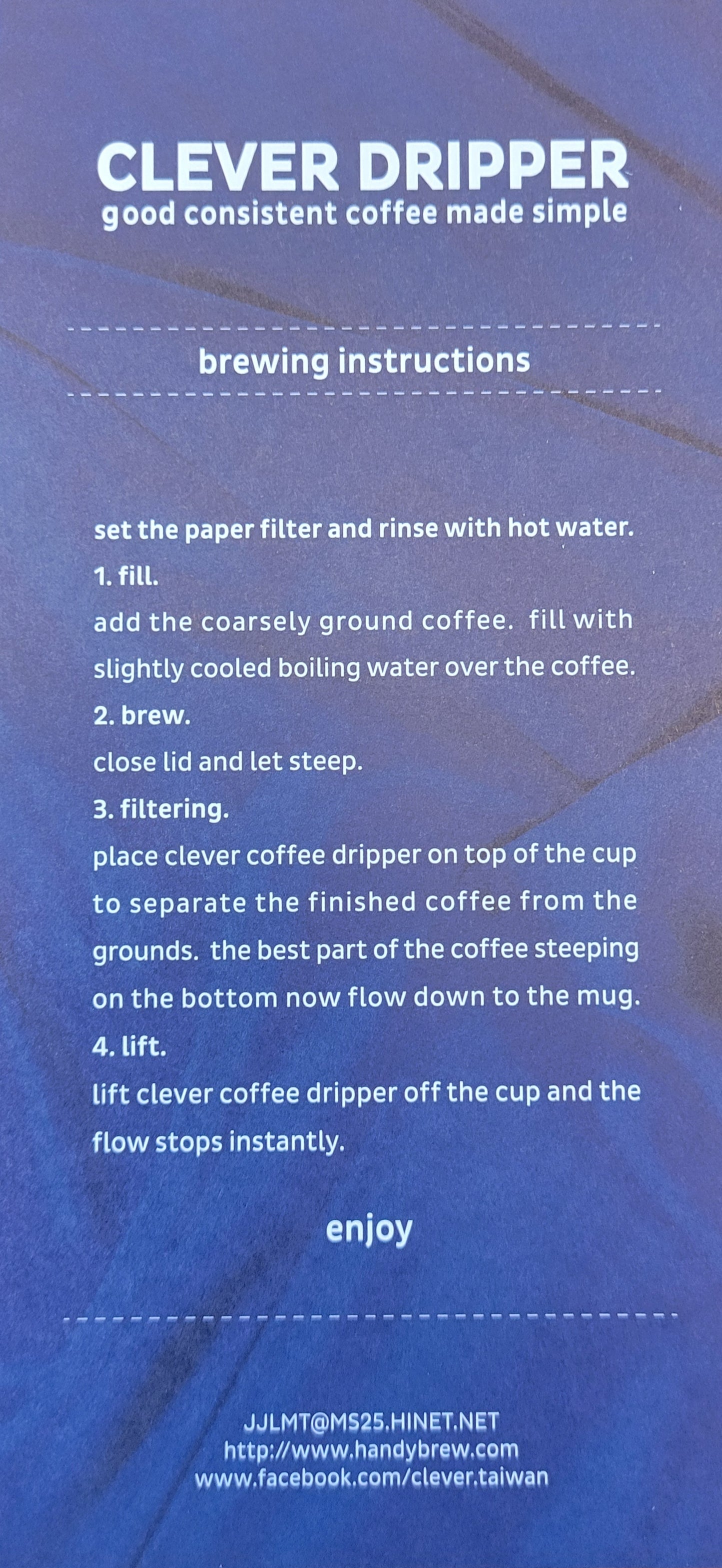 Clever Coffee Dripper - Promotion: Includes a Free $7.50 Box of Melitta Filters (in addition to the 100 that comes with each Clever Dripper, providing enough filters to brew 200 cups of Amazing coffee)!